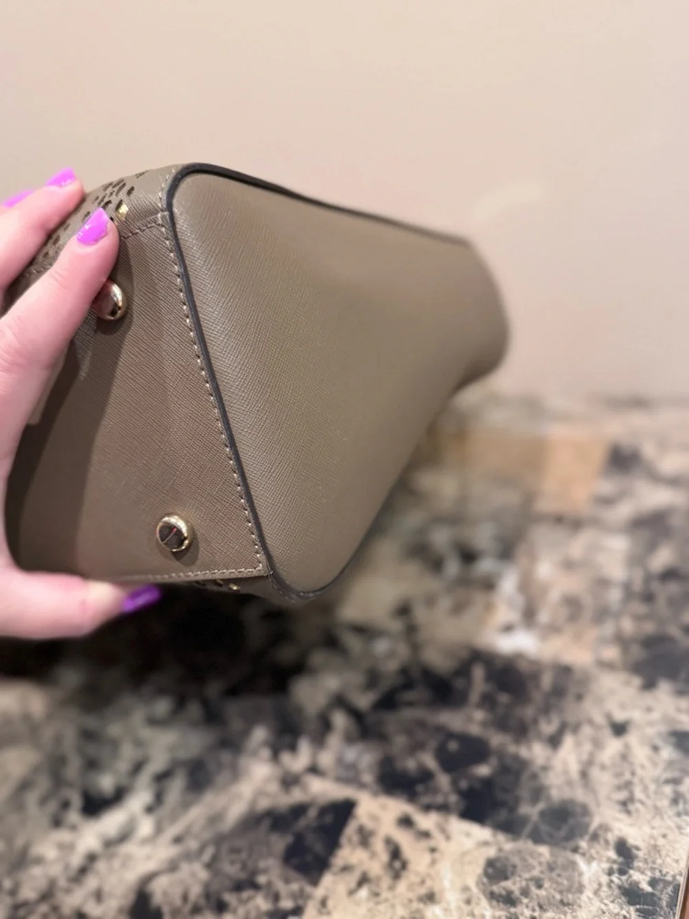 ❌SOLD❌Henri Bendel W 57th Laser-Cut Satchel - Pewter/Metallic Grey - Picture 6 of 15